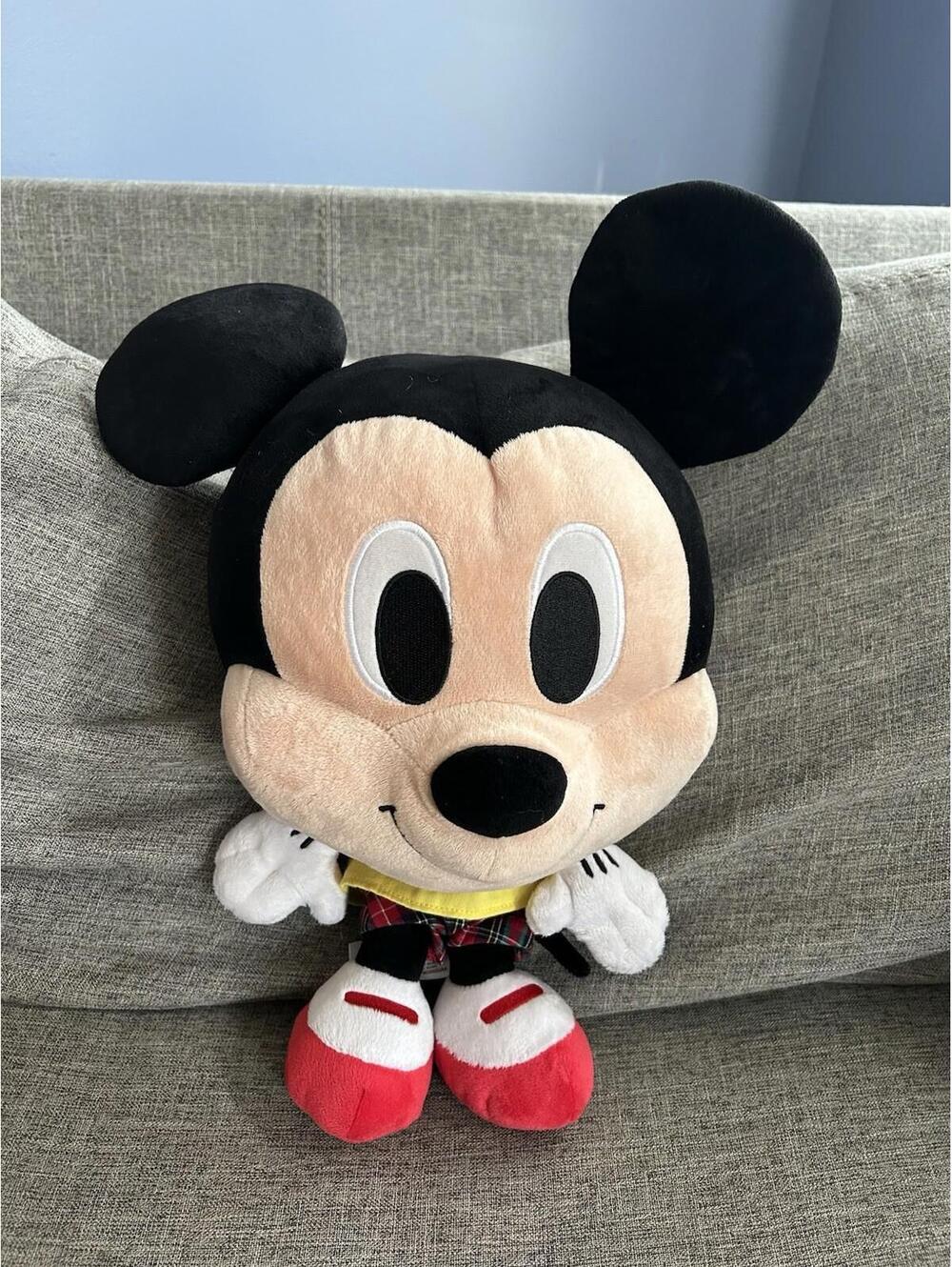Hong Kong Disneyland Mickey Mouse Plush Plaid Pants Yellow Shirt